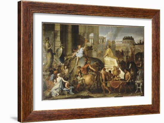 Entrée d'Alexandre le Grand dans Babylone ou Le triomphe d'Alexandre-Charles Le Brun-Framed Giclee Print