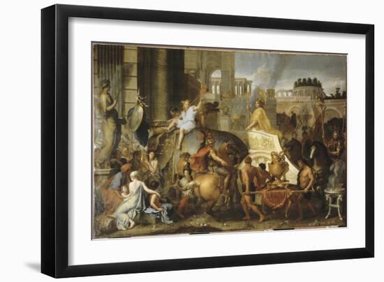 Entrée d'Alexandre le Grand dans Babylone ou Le triomphe d'Alexandre-Charles Le Brun-Framed Giclee Print