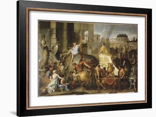 Entrée d'Alexandre le Grand dans Babylone ou Le triomphe d'Alexandre-Charles Le Brun-Framed Giclee Print