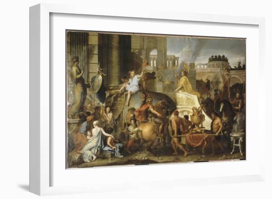 Entrée d'Alexandre le Grand dans Babylone ou Le triomphe d'Alexandre-Charles Le Brun-Framed Giclee Print