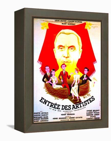 ENTREE DES ARTISTES, (aka THE CURTAIN RISES), French poster art, top: Louis Jouvet, 1938-null-Framed Stretched Canvas