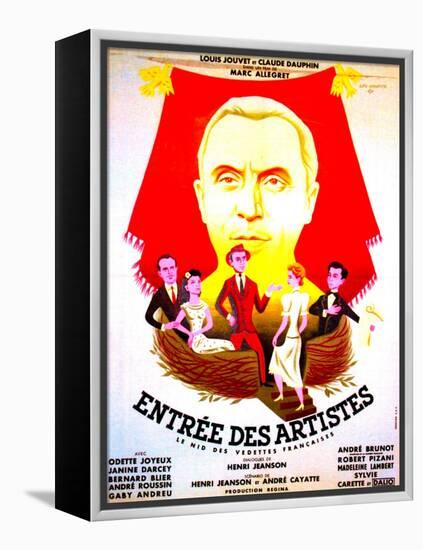 ENTREE DES ARTISTES, (aka THE CURTAIN RISES), French poster art, top: Louis Jouvet, 1938-null-Framed Stretched Canvas