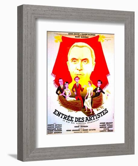 ENTREE DES ARTISTES, (aka THE CURTAIN RISES), French poster art, top: Louis Jouvet, 1938-null-Framed Premium Giclee Print