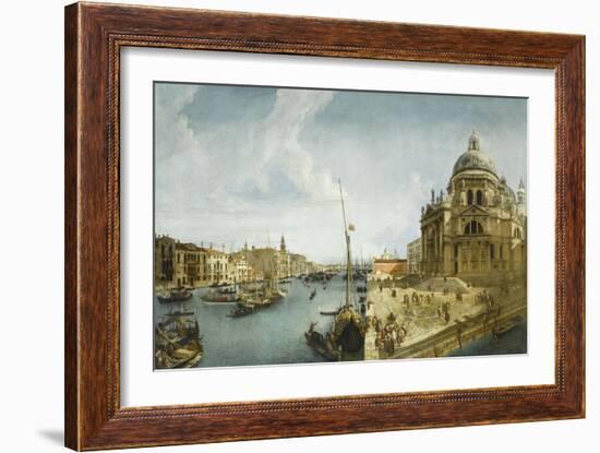 Entrée du Grand Canal et l'église de la Salute à Venise-Michele Marieschi-Framed Giclee Print