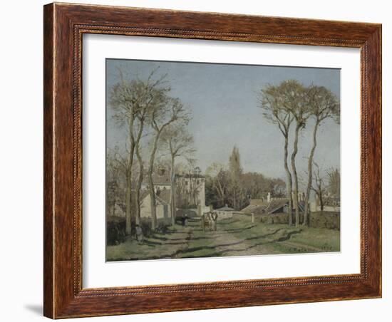 Entrée du village de Voisins-Camille Pissarro-Framed Giclee Print