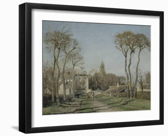 Entrée du village de Voisins-Camille Pissarro-Framed Giclee Print