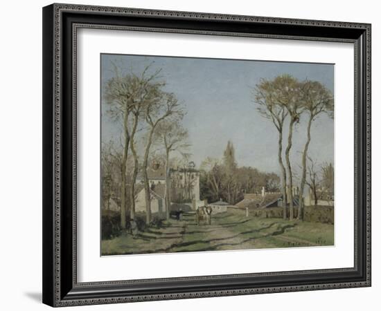 Entrée du village de Voisins-Camille Pissarro-Framed Giclee Print