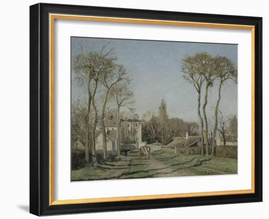 Entrée du village de Voisins-Camille Pissarro-Framed Giclee Print