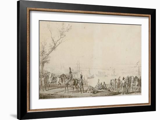 Entrevue de Napoléon Ier et du tsar Alexandre Ier de Russie sur le Niémen-Horace Vernet-Framed Giclee Print