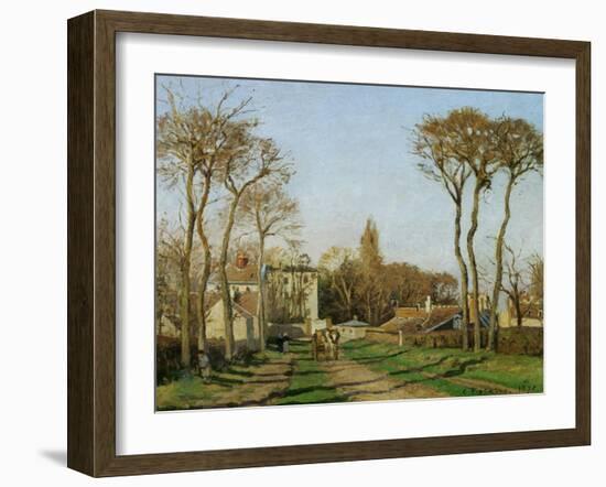 Entry into the Village of Voisins (Yvelines), 1872-Camille Pissarro-Framed Giclee Print