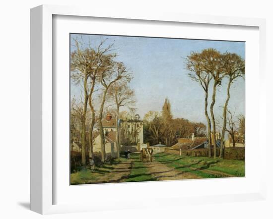 Entry into the Village of Voisins (Yvelines), 1872-Camille Pissarro-Framed Giclee Print