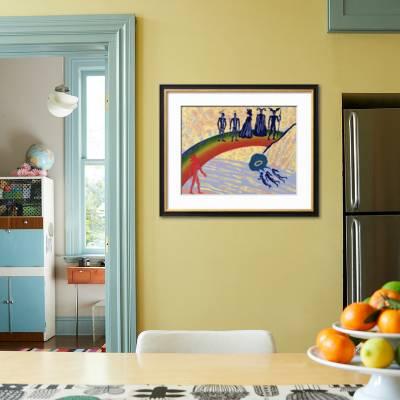 Entry Into Valhalla Gods Cross The Rainbow Bridge To Fortress Illustration For Das Rheingold Giclee Print Phil Redford Art Com