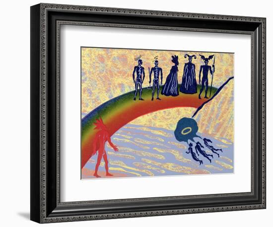 Entry into Valhalla, Gods Cross the Rainbow Bridge to Fortress: Illustration for 'Das Rheingold'-Phil Redford-Framed Giclee Print