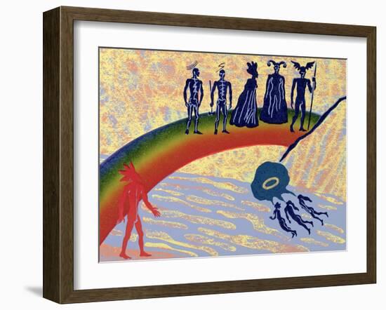 Entry into Valhalla, Gods Cross the Rainbow Bridge to Fortress: Illustration for 'Das Rheingold'-Phil Redford-Framed Giclee Print