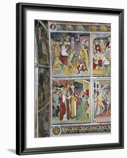 Entry of Jesus into Jerusalem and Jesus before Caiaphas-Giovanni Canavesio-Framed Giclee Print