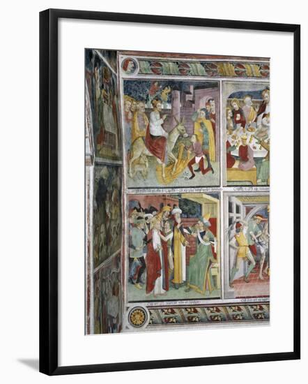 Entry of Jesus into Jerusalem and Jesus before Caiaphas-Giovanni Canavesio-Framed Giclee Print