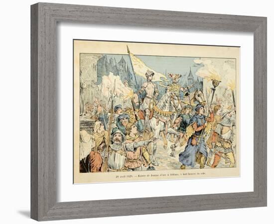 Entry of Joan of Arc into Orleans on April 29, 1429-Paul de Semant-Framed Art Print