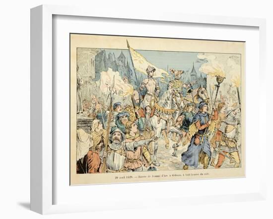 Entry of Joan of Arc into Orleans on April 29, 1429-Paul de Semant-Framed Art Print