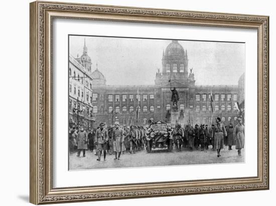 Entry of Masaryk to Prague on 8 December, 1918-Czech Photographer-Framed Photographic Print