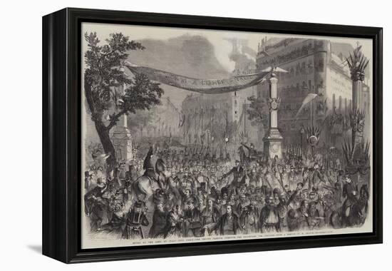 Entry of the Army of Italy into Paris, the Troops Passing Through the Boulevard Des Italiens-Jean Adolphe Beauce-Framed Premier Image Canvas