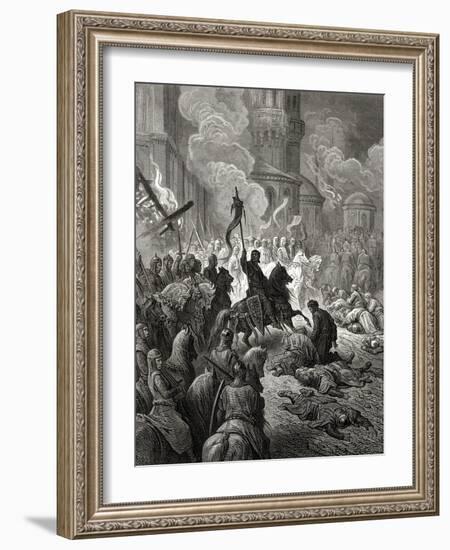 Entry of the Crusaders in Constantinople in 1204, Illustration from 'Bibliotheque Des Croisades'…-Gustave Doré-Framed Giclee Print