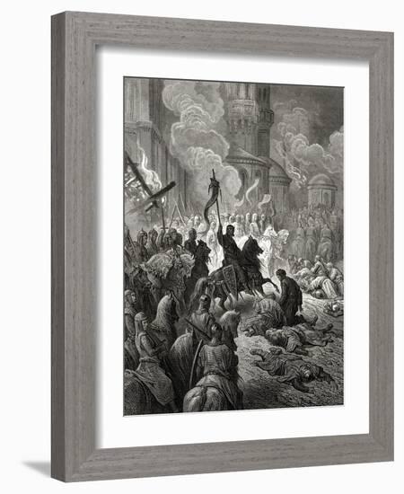 Entry of the Crusaders in Constantinople in 1204, Illustration from 'Bibliotheque Des Croisades'…-Gustave Doré-Framed Giclee Print