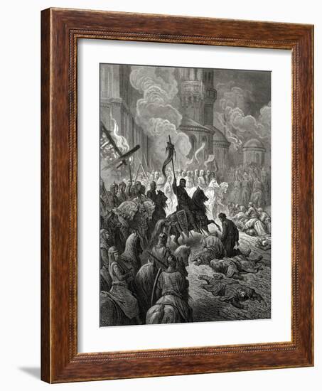 Entry of the Crusaders in Constantinople in 1204, Illustration from 'Bibliotheque Des Croisades'…-Gustave Doré-Framed Giclee Print