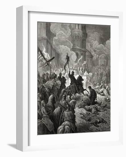 Entry of the Crusaders in Constantinople in 1204, Illustration from 'Bibliotheque Des Croisades'…-Gustave Doré-Framed Giclee Print