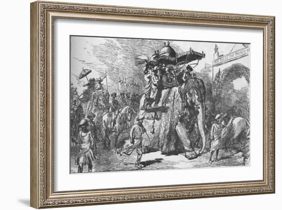Entry of the Prince of Wales into Baroda, India, on 9 November 1875 (1908)-Unknown-Framed Giclee Print
