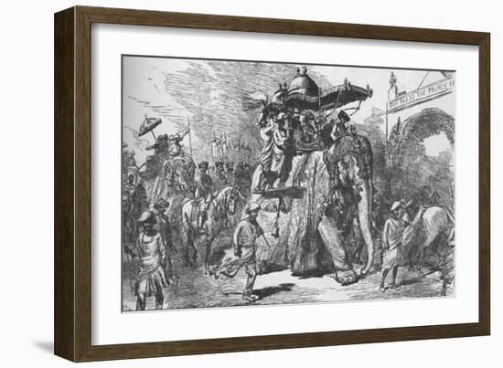 Entry of the Prince of Wales into Baroda, India, on 9 November 1875 (1908)-Unknown-Framed Giclee Print