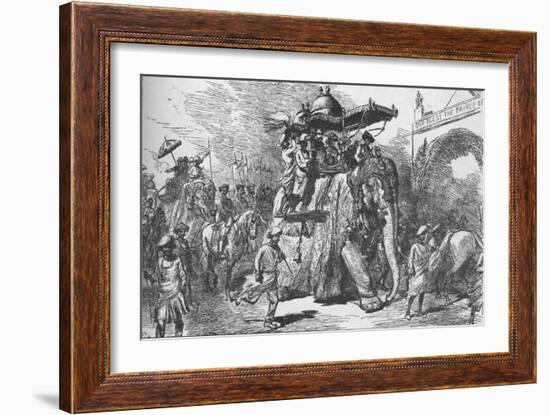 Entry of the Prince of Wales into Baroda, India, on 9 November 1875 (1908)-Unknown-Framed Giclee Print