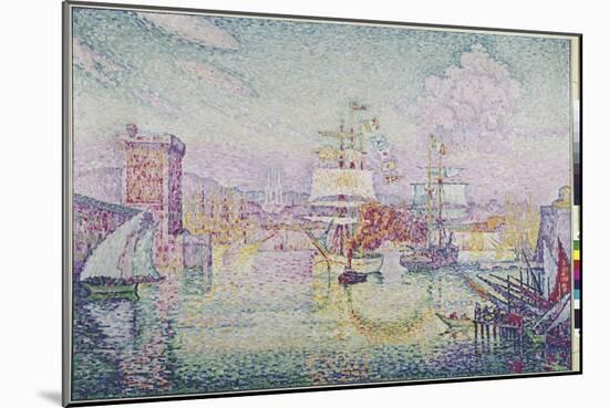 Entry to the Port of Marseille (Oil on Canvas, 1918)-Paul Signac-Mounted Giclee Print