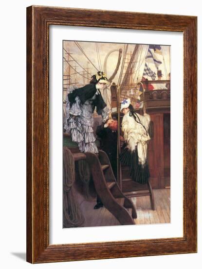 Entry To The Yacht-James Tissot-Framed Art Print