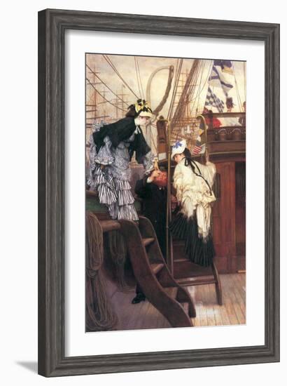 Entry to the Yacht-James Tissot-Framed Art Print