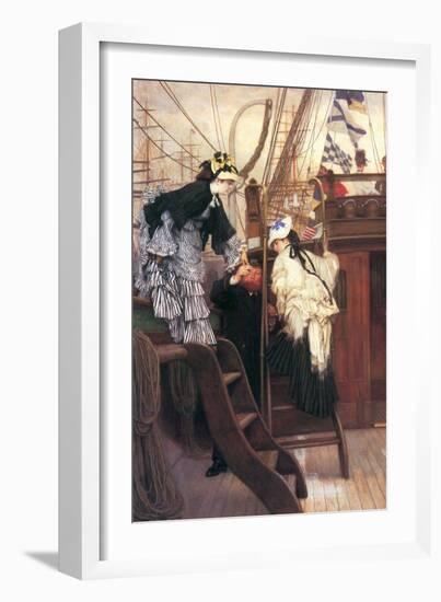 Entry to the Yacht-James Tissot-Framed Art Print