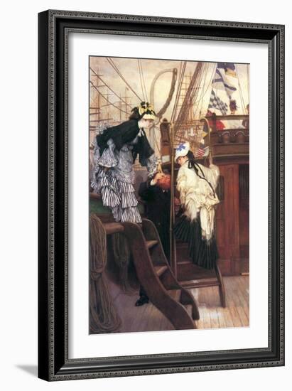 Entry to the Yacht-James Tissot-Framed Art Print