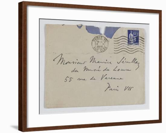 Envelope of Paul's Letter to Maurice Jamot Serullaz-null-Framed Giclee Print