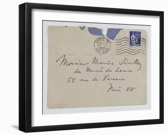 Envelope of Paul's Letter to Maurice Jamot Serullaz-null-Framed Giclee Print