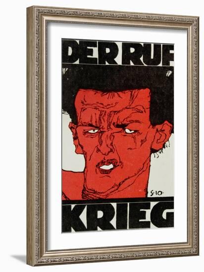 Envelope (Using a Self-Portrait by Egon Schiele of 1910) of the Magazine 'Der Ruf'-Egon Schiele-Framed Giclee Print