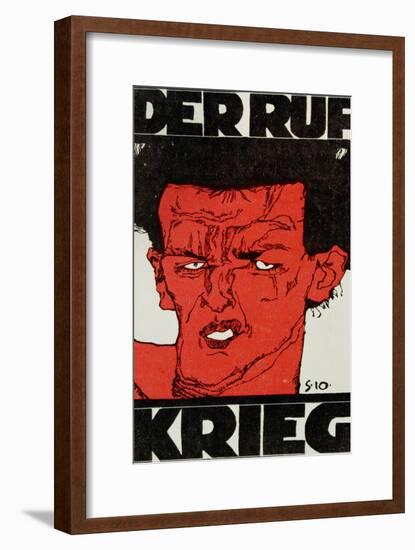 Envelope (Using a Self-Portrait by Egon Schiele of 1910) of the Magazine 'Der Ruf'-Egon Schiele-Framed Giclee Print