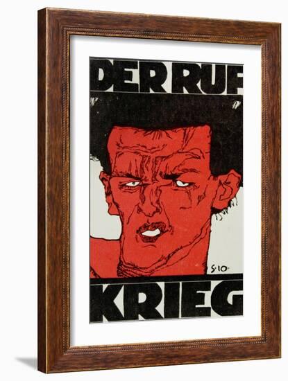 Envelope (Using a Self-Portrait by Egon Schiele of 1910) of the Magazine 'Der Ruf'-Egon Schiele-Framed Giclee Print