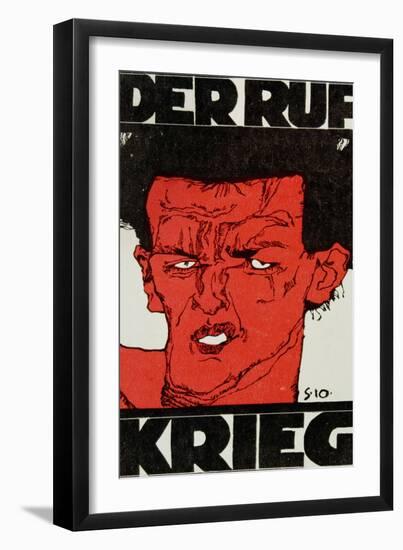 Envelope (Using a Self-Portrait by Egon Schiele of 1910) of the Magazine 'Der Ruf'-Egon Schiele-Framed Giclee Print