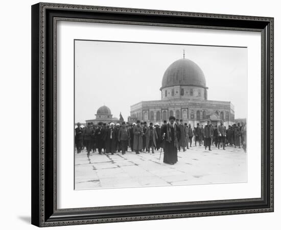 Enver Pasha and Jamal  Pasha visiting the Dome of the Rock, Jerusalem, 1916-null-Framed Photographic Print