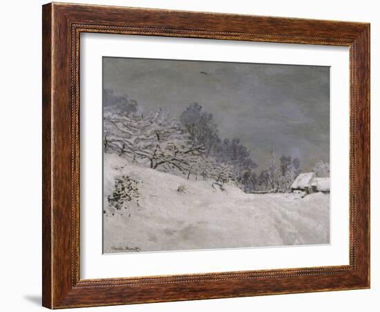 Environs de Honfleur, neige-Claude Monet-Framed Giclee Print