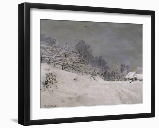 Environs de Honfleur, neige-Claude Monet-Framed Giclee Print