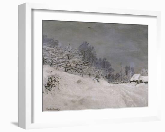 Environs de Honfleur, neige-Claude Monet-Framed Giclee Print