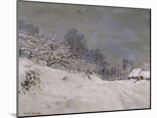 Environs de Honfleur, neige-Claude Monet-Mounted Giclee Print