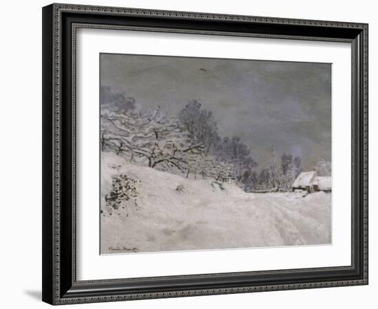 Environs de Honfleur, neige-Claude Monet-Framed Giclee Print