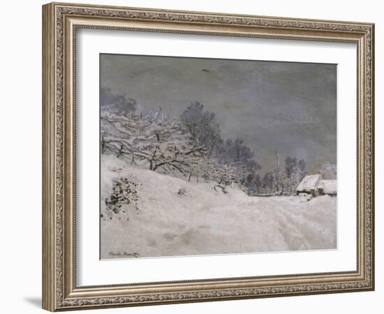 Environs de Honfleur, neige-Claude Monet-Framed Premium Giclee Print