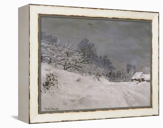 Environs de Honfleur, neige-Claude Monet-Framed Premier Image Canvas